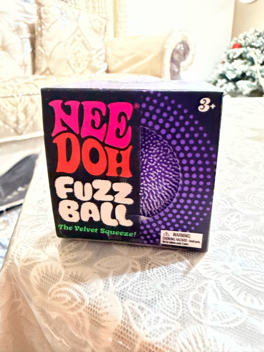 NEEDOH Fuzz Ball Velvet Squeeze Fidget Toy - Purple